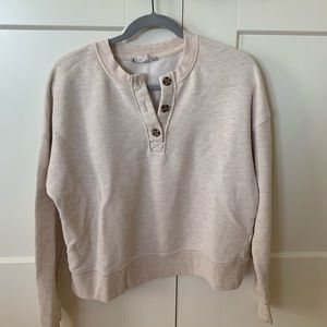 Tan half button up sweatshirt